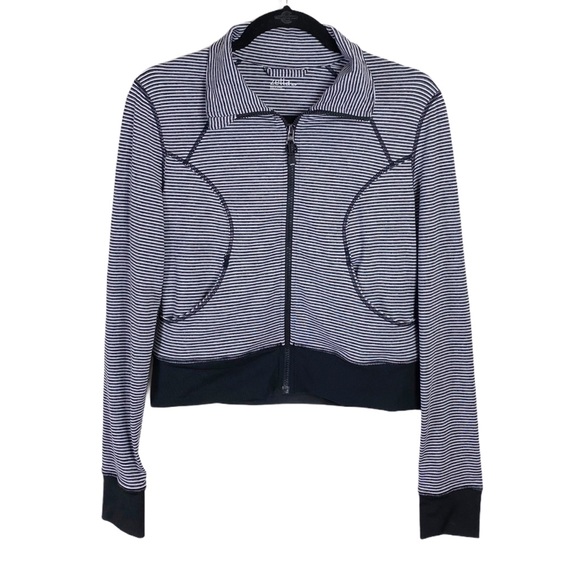 Zella On Point Striped Zip Up Jacket Size Small - Picture 2 of 8